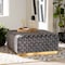 Baxton Studio Noah Grey Velvet Upholstered and Gold Finished Square Cocktail Ottoman 170-10863 - alternate 6